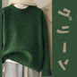 Japanese-style crew-neck oversized knit sweater
