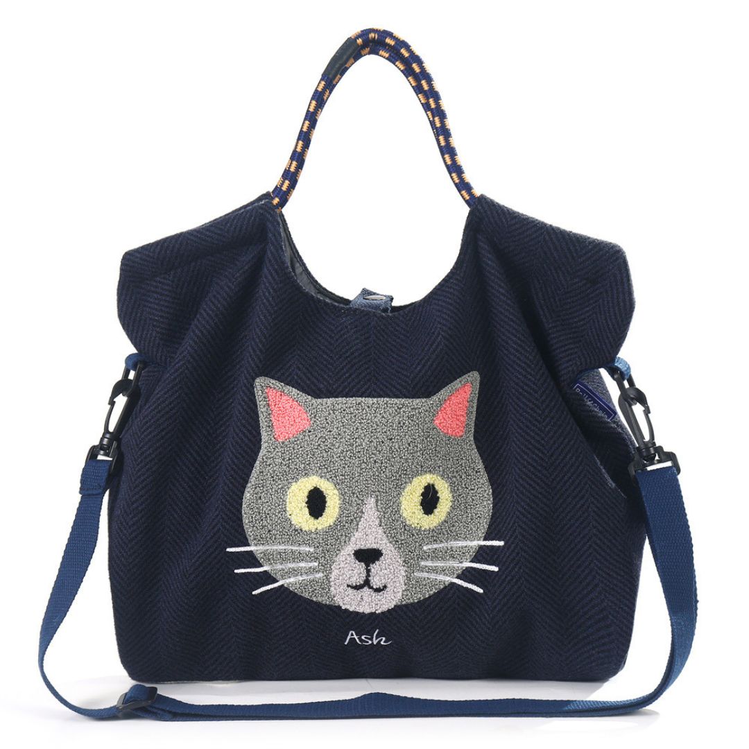 Japanese Cat-Themed Large Capacity Shoulder Bag