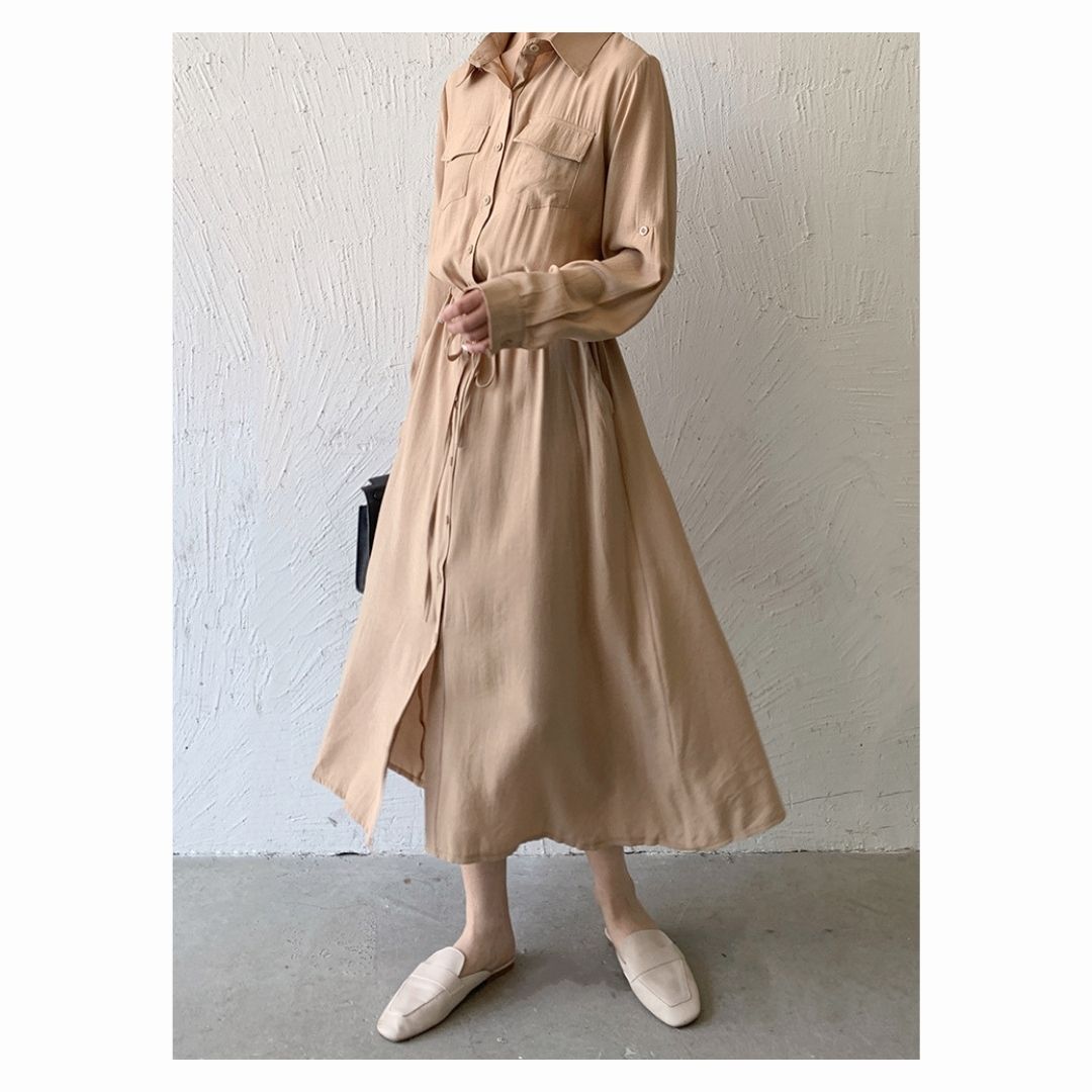 Minimalist Versatile Cinch Waist Maxi Dress