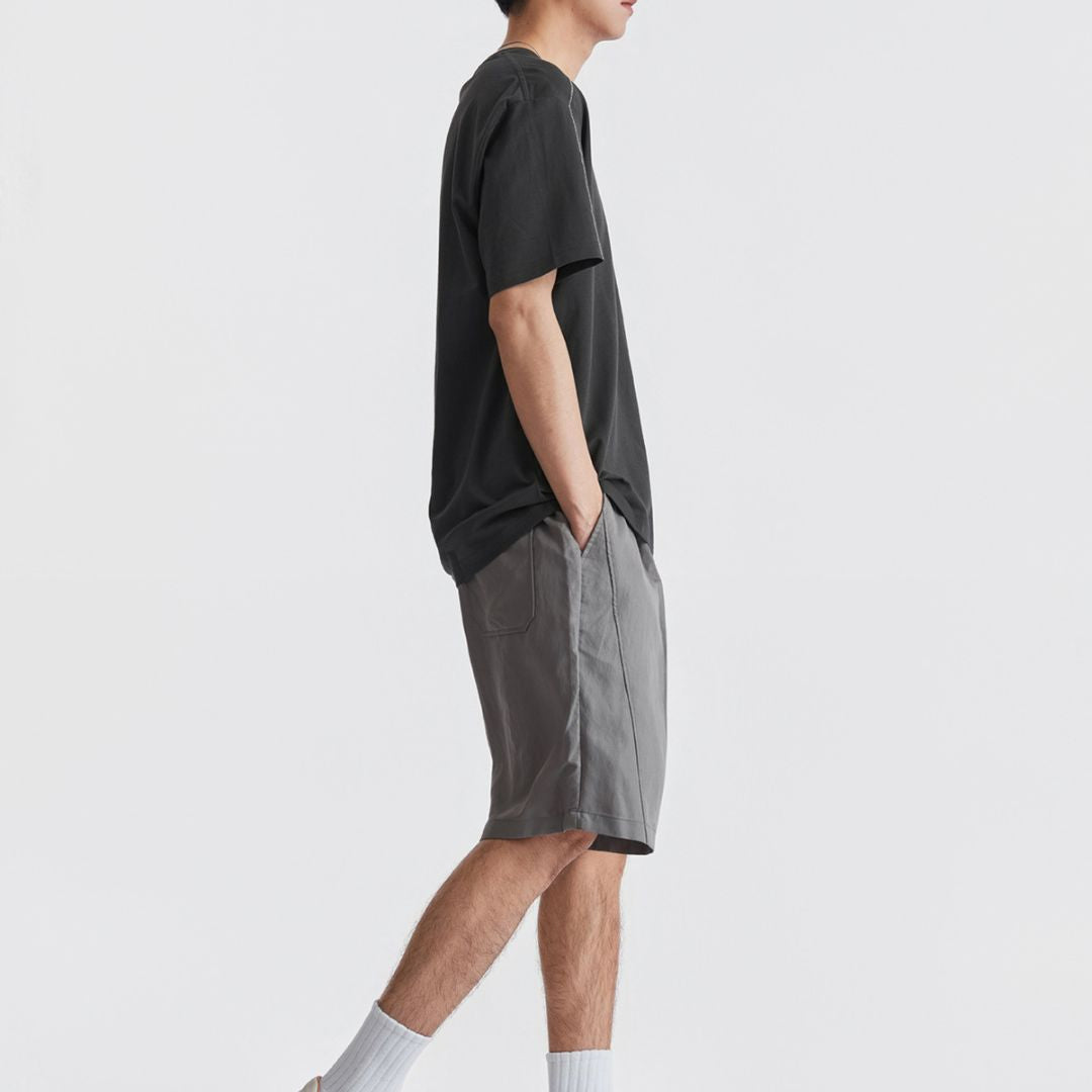Simple Contrast Stitch Short Sleeve T Shirt