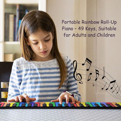 Portable Roll-Up 49-Key Rainbow Piano