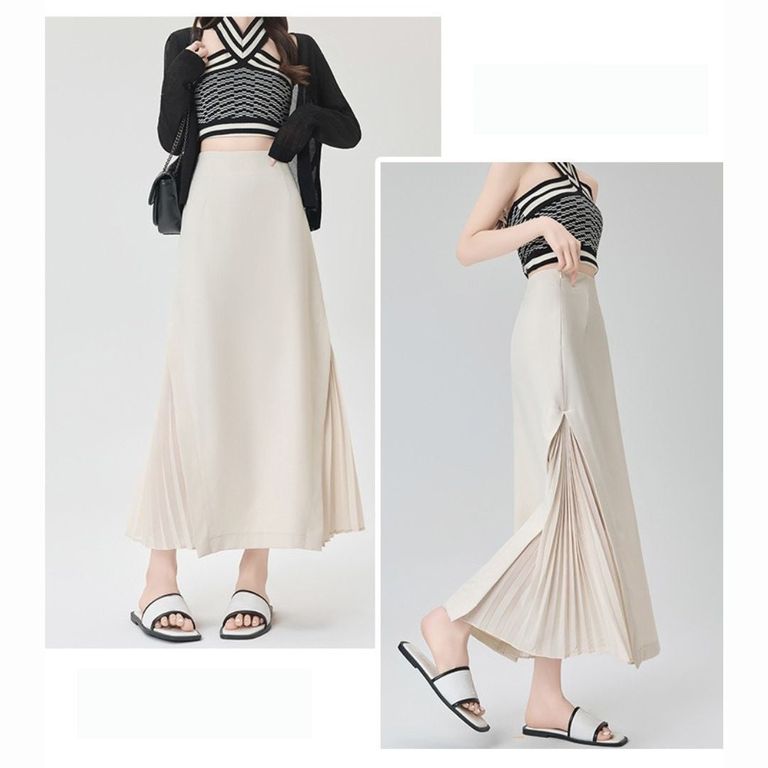 Chiffon Panel Blazer Skirt