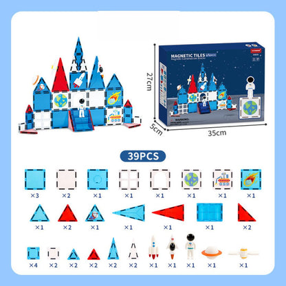 3D Stained-Glass Magnetic Building Tiles