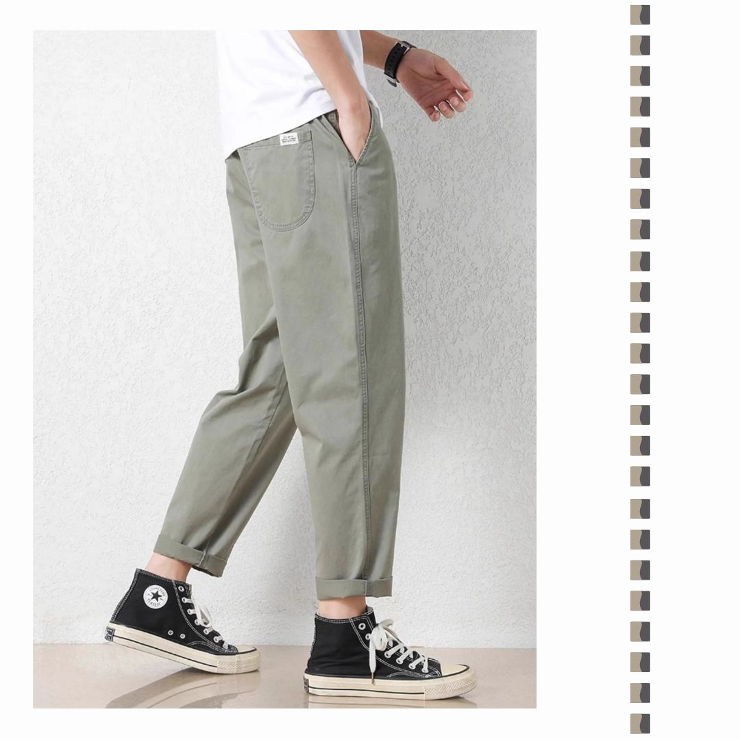 Thin Loose Tapered Cropped Pants