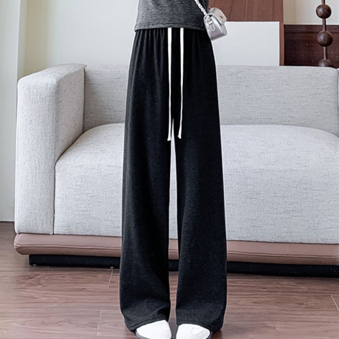 High-Waisted Loose Straight-Leg Casual Pants for Fall