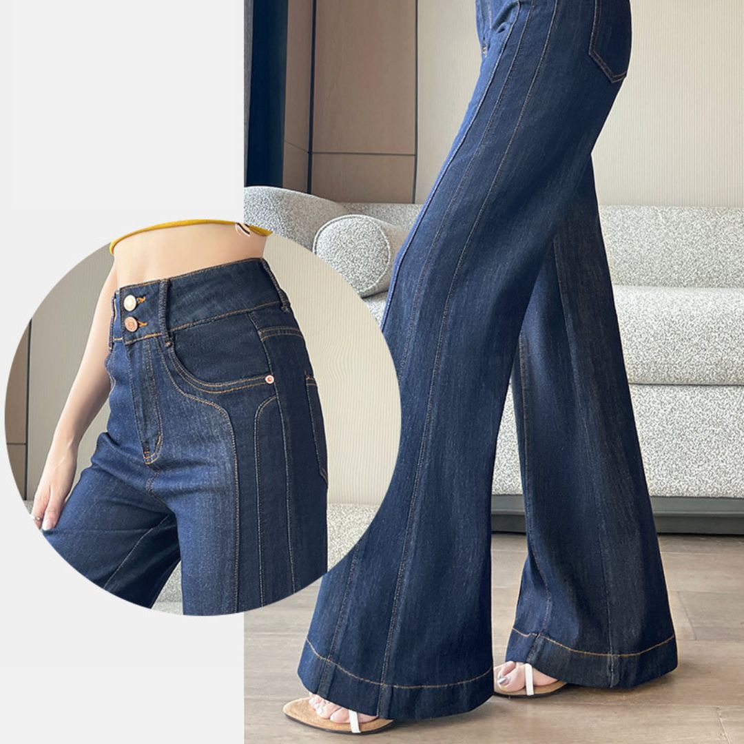 軽量ハイウエストルーズストレートパンツ