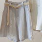 Cotton Linen Wide Leg A Line Shorts