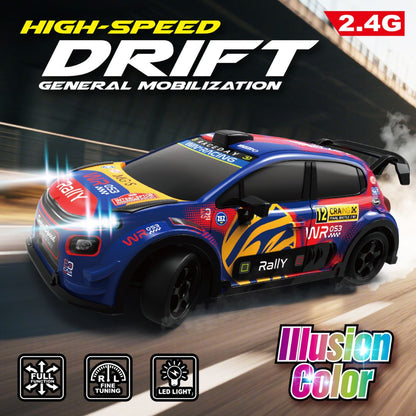1:18 Scale 4WD High-Speed RC Drift Car with LED Lights
