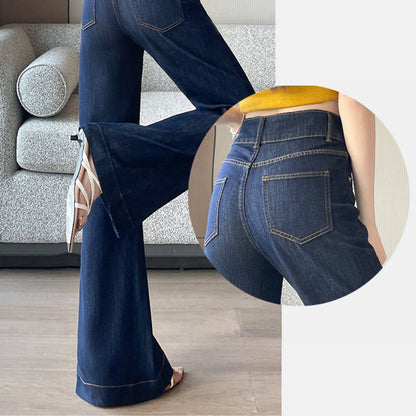 軽量ハイウエストルーズストレートパンツ
