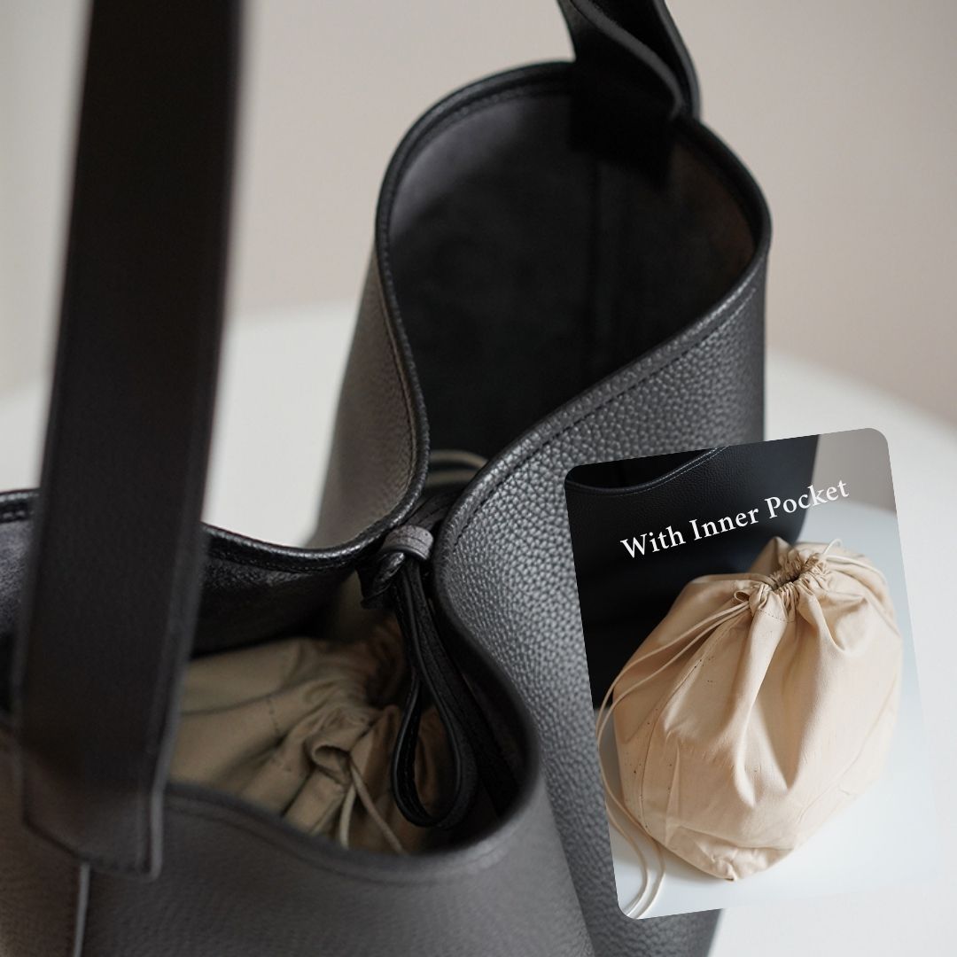 Solid Color Minimalist Large-Capacity Bucket Bag