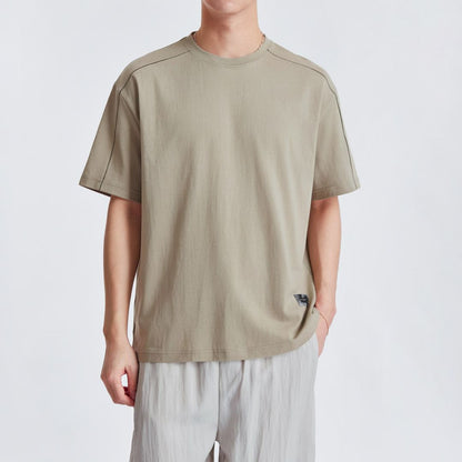 Simple Contrast Stitch Short Sleeve T Shirt