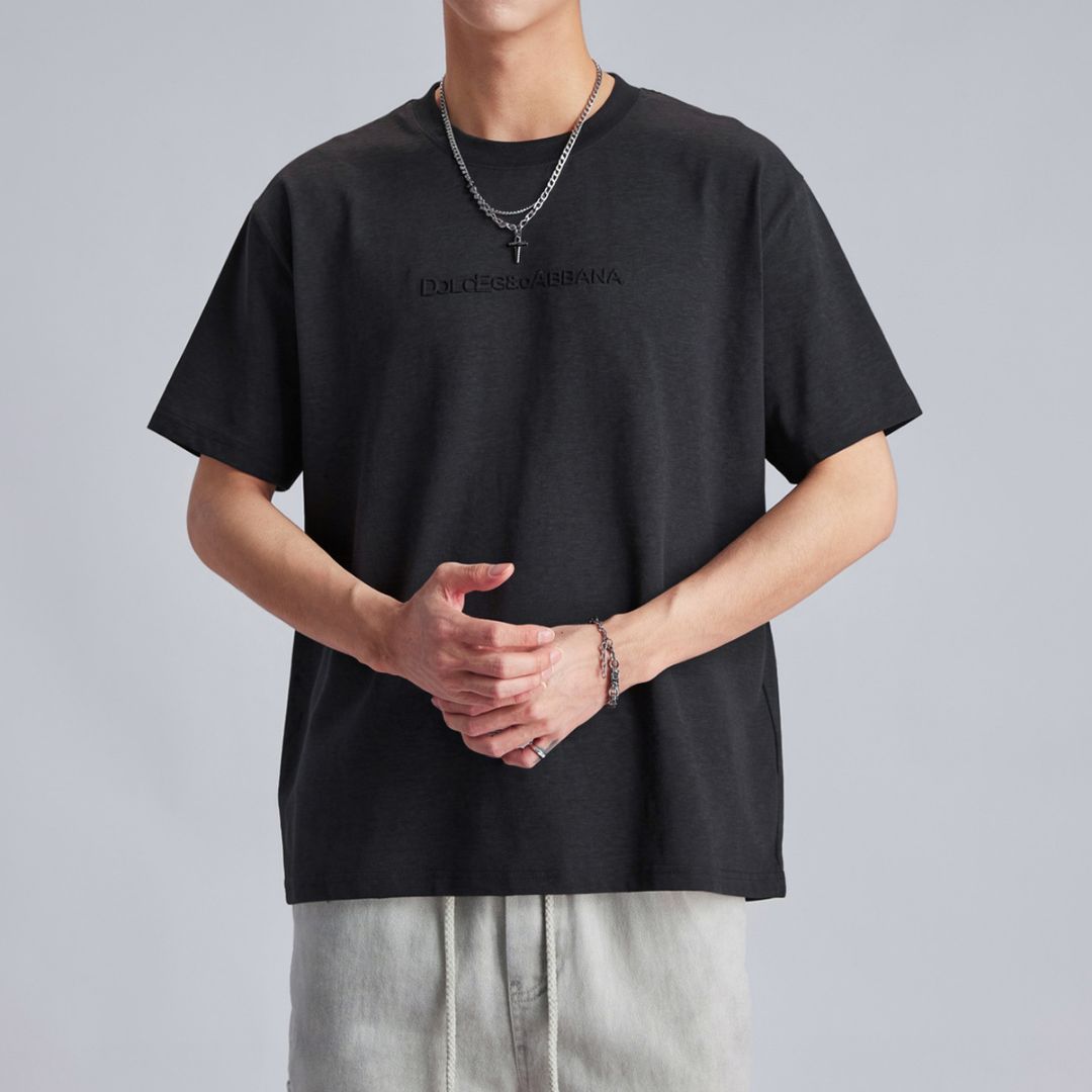 3DレタープリントカジュアルTシャツ