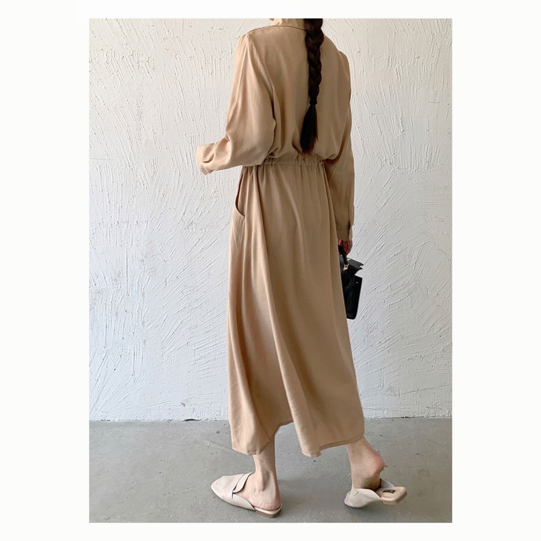 Minimalist Versatile Cinch Waist Maxi Dress