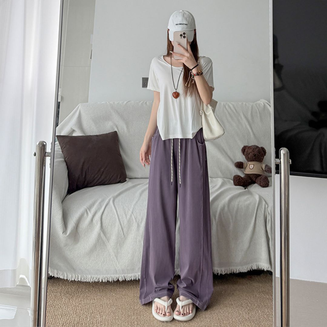 Tencel Stylish Casual Straight Pants