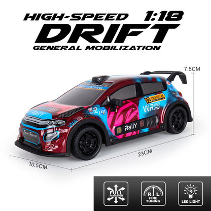 1:18 Scale 4WD High-Speed RC Drift Car with LED Lights