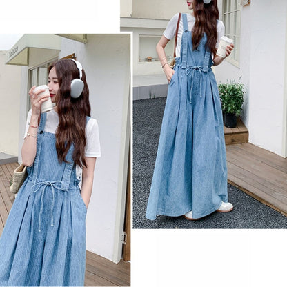 Casual Lazy Style Wide Leg Cinched Waist Jumpsuit