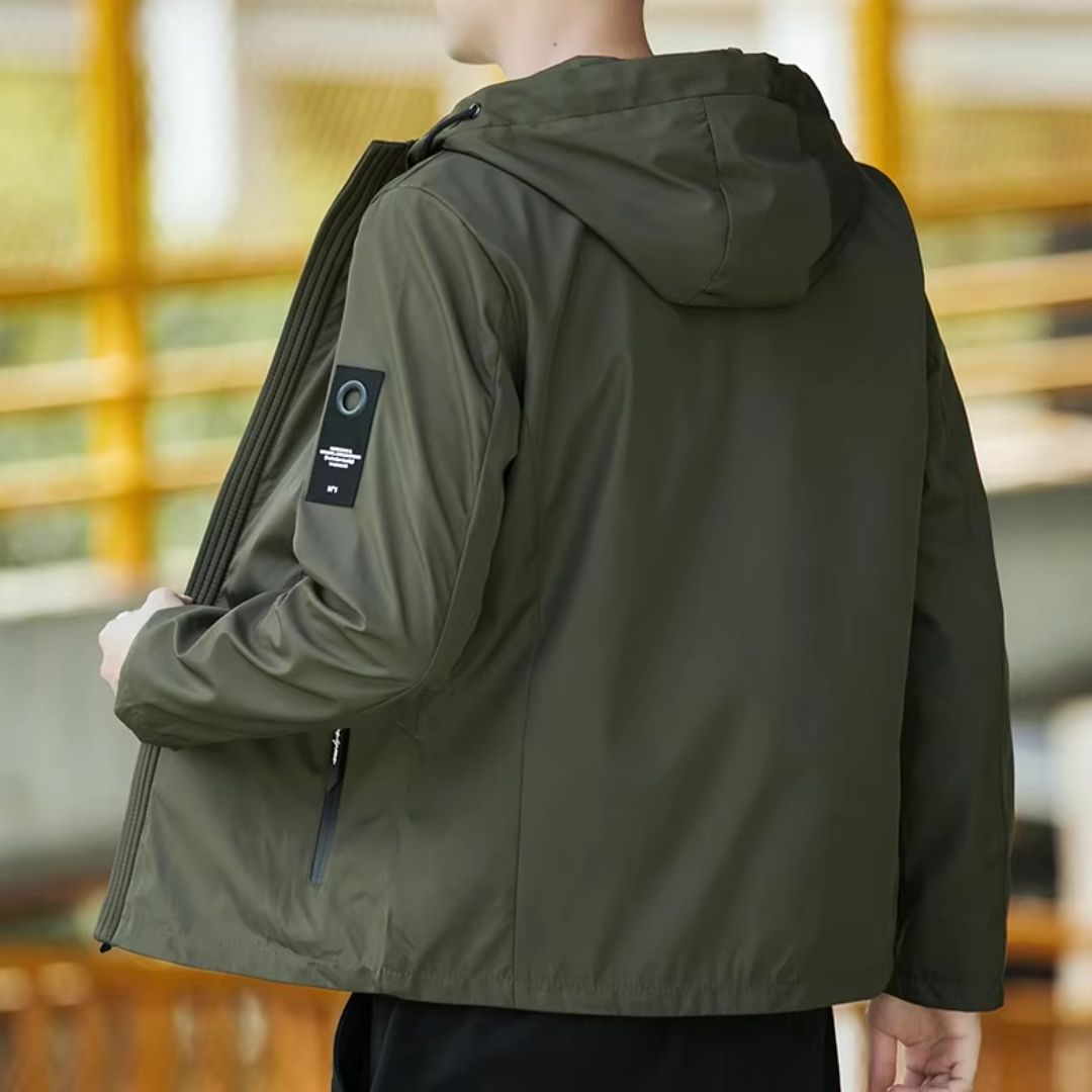 Solid Color Hooded Windbreaker