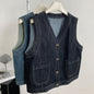 Women's Denim V-Neck Sleeveless Top