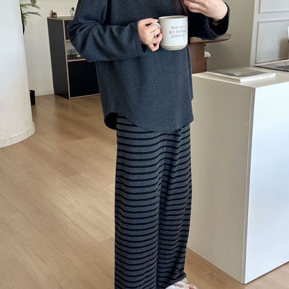 條紋舒適套裝居家服