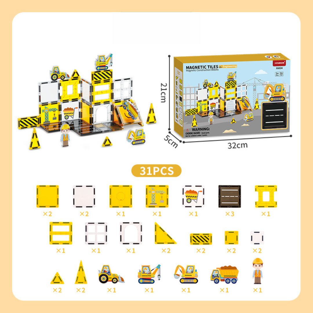 3D Stained-Glass Magnetic Building Tiles