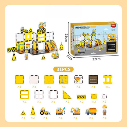 3D Stained-Glass Magnetic Building Tiles