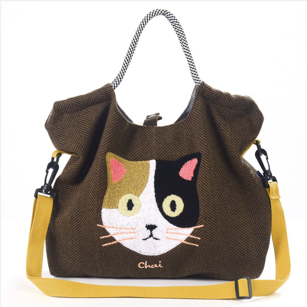 Japanese Cat-Themed Large Capacity Shoulder Bag
