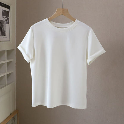 Color Block Crew Neck Versatile Short Sleeve T Shirt