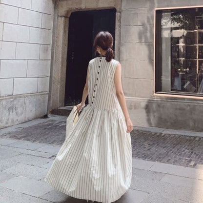 French Style Striped Bow Dress