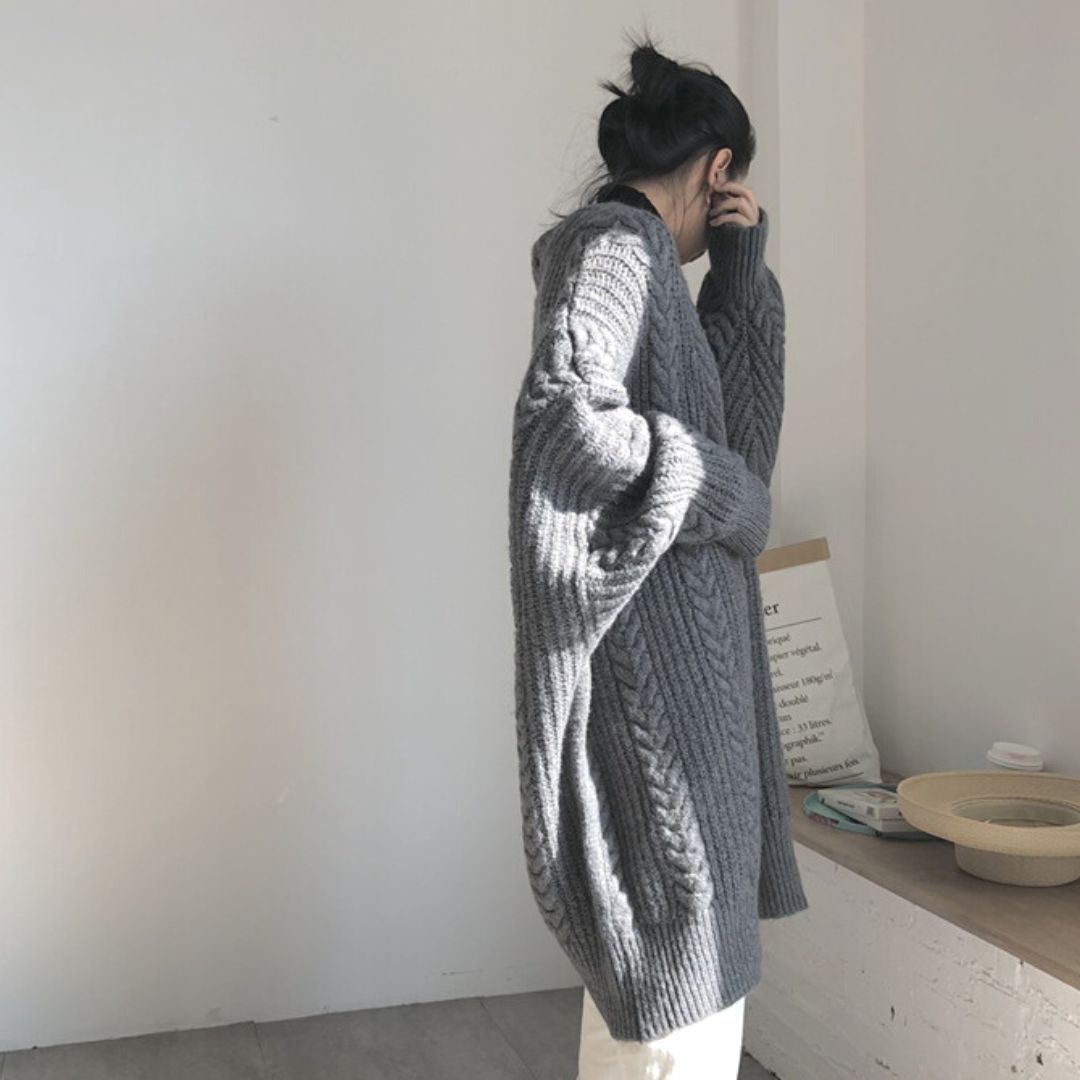 Japanese-Inspired Oversized Knit Cardigan