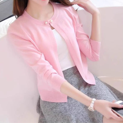 輕薄棉針織外套  