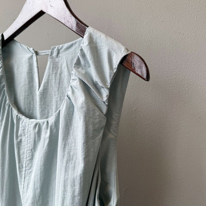 Summer Round-Neck Sleeveless Long Dress with Drawstring Waist