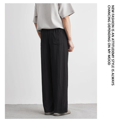 Draped Ice Silk Loose-Fit Casual Pants