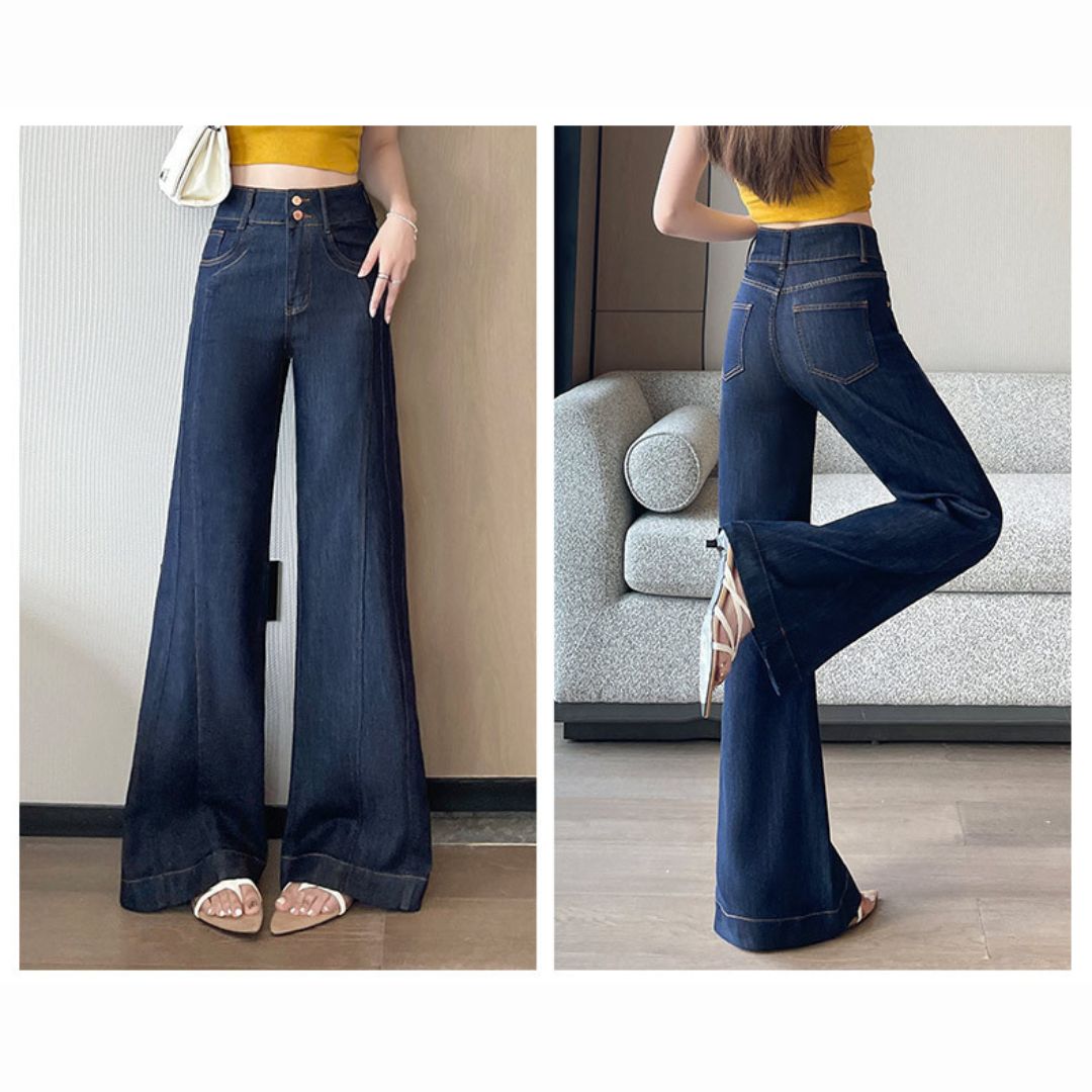 軽量ハイウエストルーズストレートパンツ