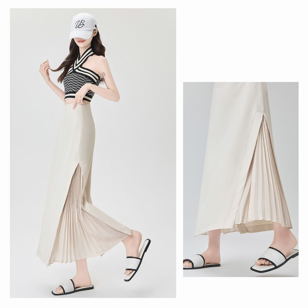 Chiffon Panel Blazer Skirt