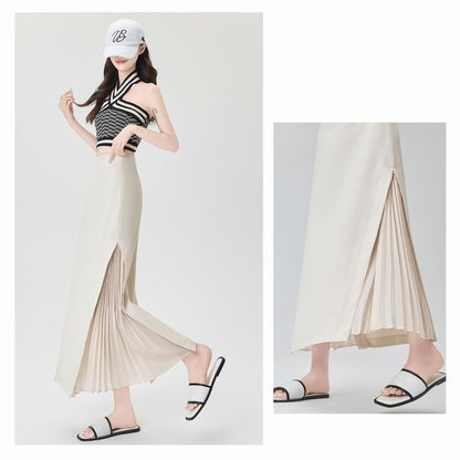 Chiffon Panel Blazer Skirt