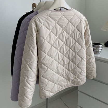 Reversible Diamond-Pattern Padded Jacket