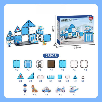 3D Stained-Glass Magnetic Building Tiles