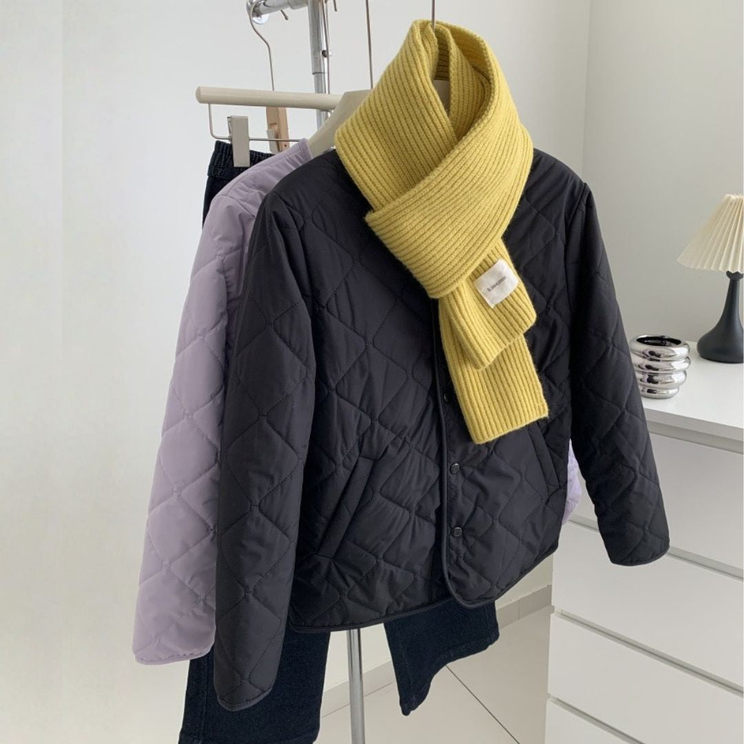 Reversible Diamond-Pattern Padded Jacket