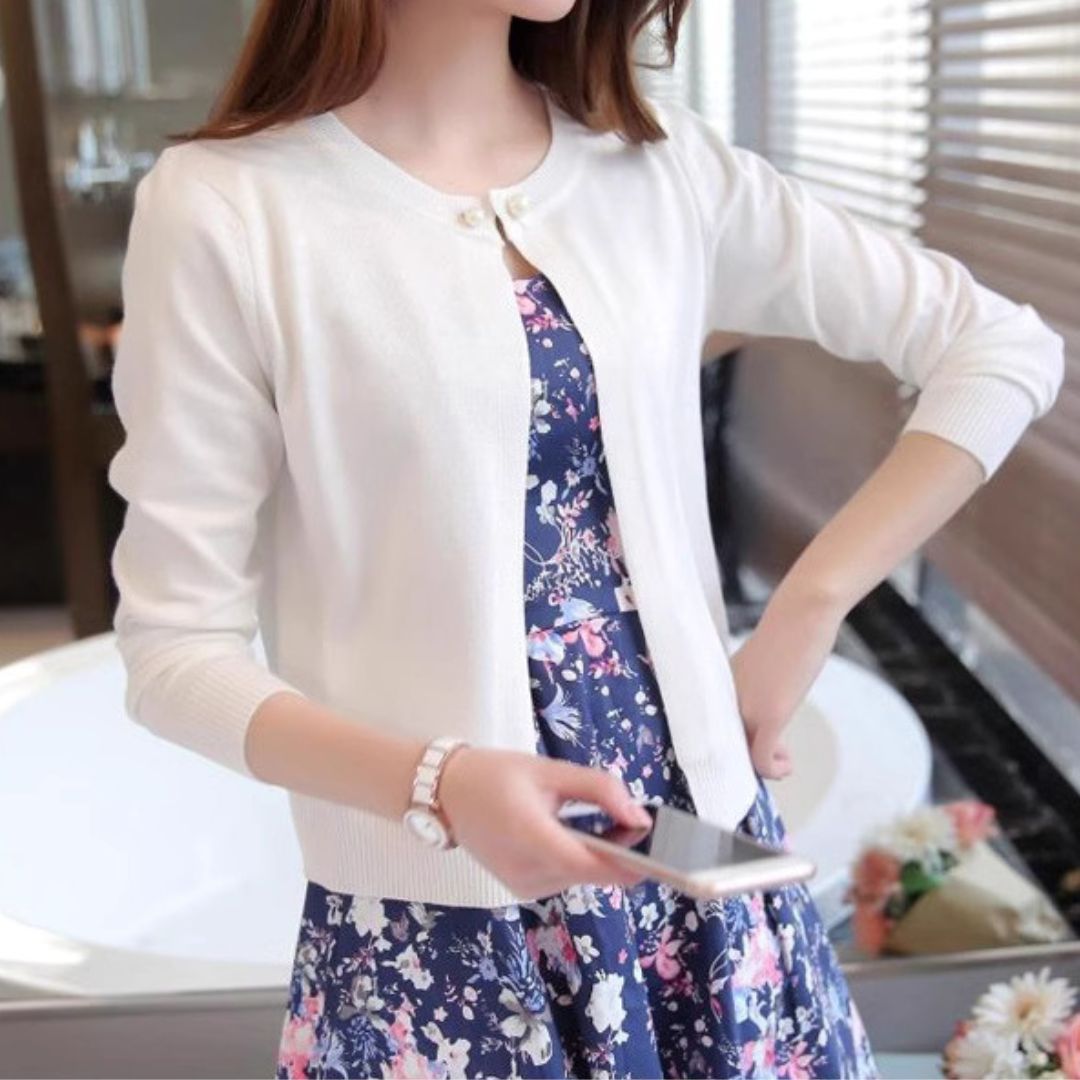 輕薄棉針織外套  