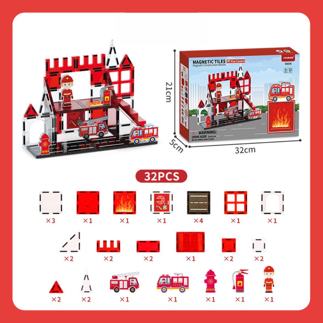 3D Stained-Glass Magnetic Building Tiles