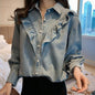 Ruffle Denim Shirt