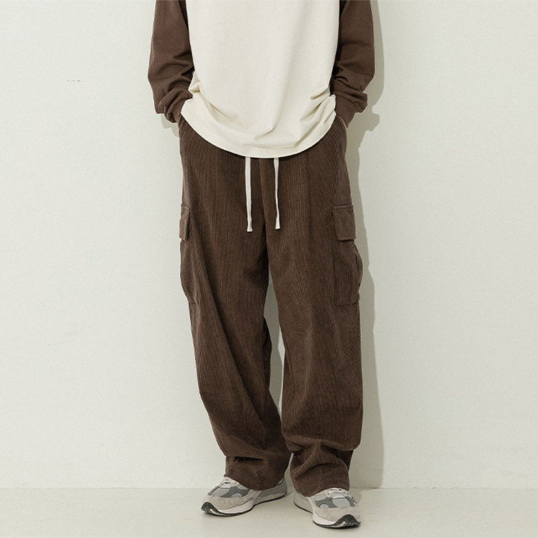Corduroy Relaxed-Fit Cargo Pants