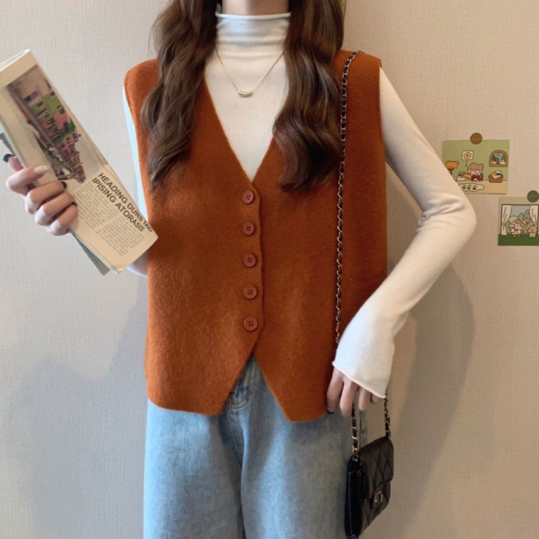 Fall V-neck Knit Vest