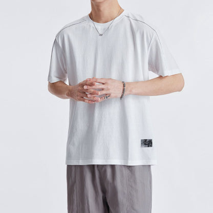 Simple Contrast Stitch Short Sleeve T Shirt