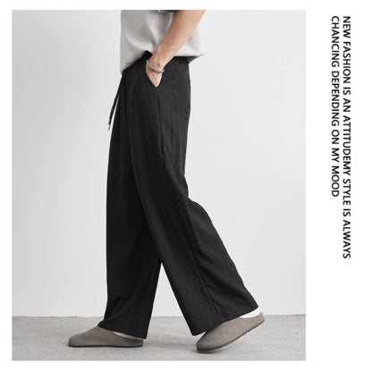 Draped Ice Silk Loose-Fit Casual Pants