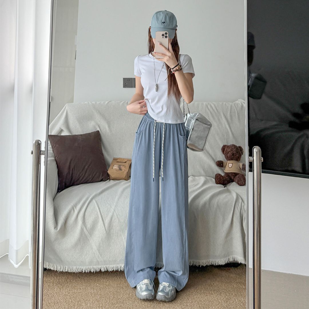 Tencel Stylish Casual Straight Pants