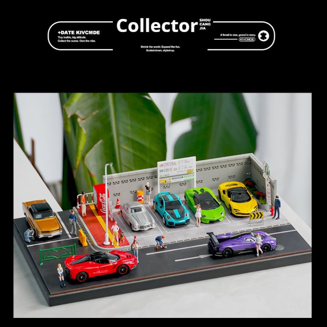 1:64日本の地上駐車場の照明シーン