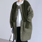Japanese-Style Cotton Blend Mid-Length Jacket with Paneling