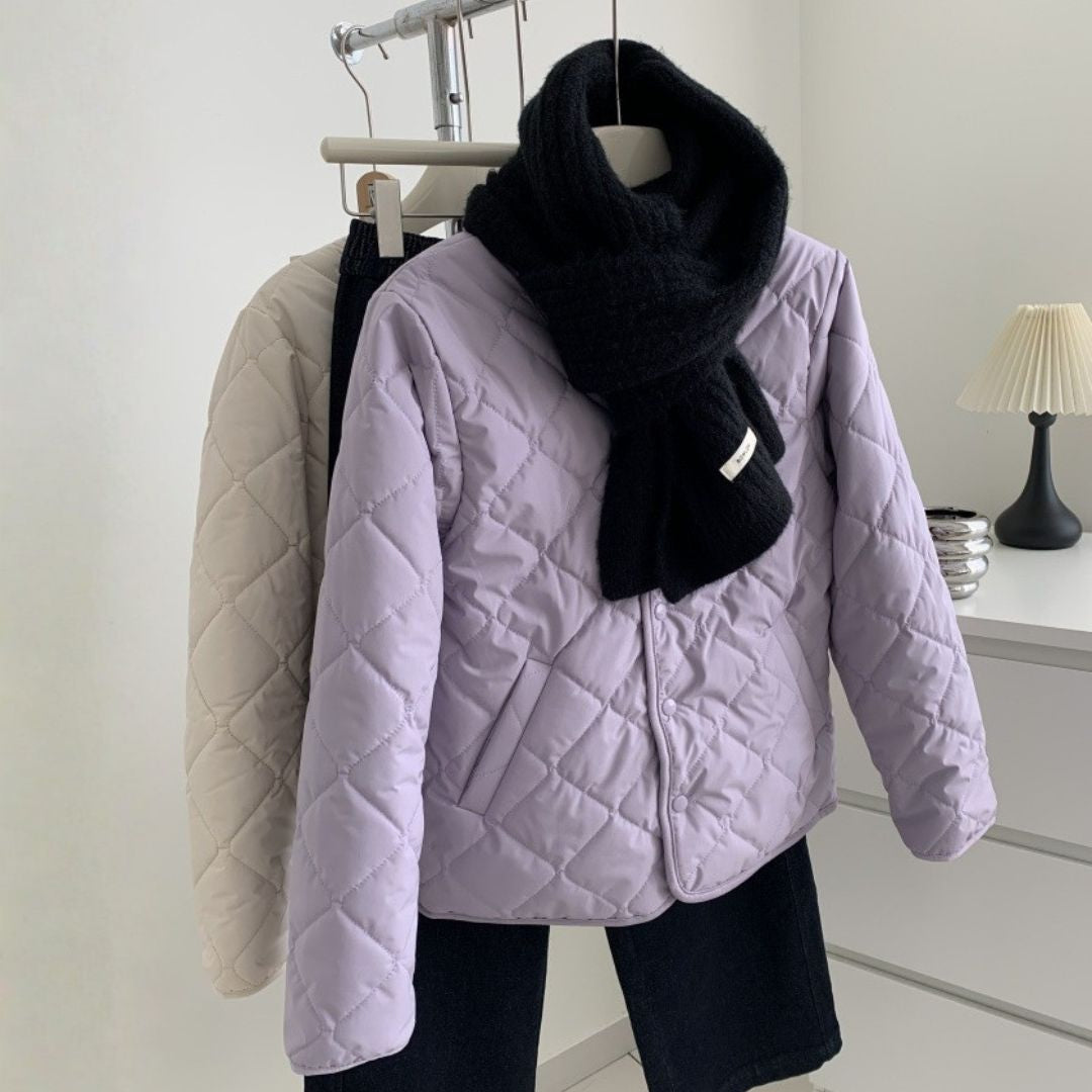 Reversible Diamond-Pattern Padded Jacket
