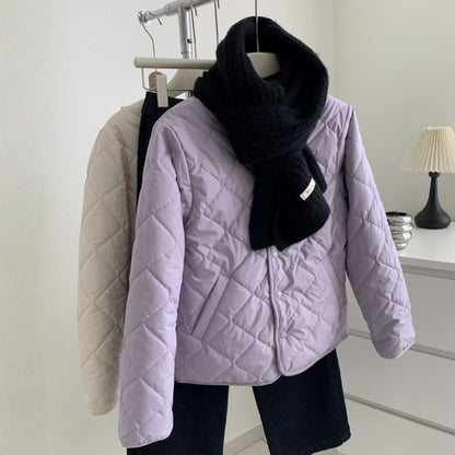 Reversible Diamond-Pattern Padded Jacket